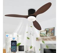 GWYAJTU 100cm Grand Ventilateur Plafond Avec Lumiere Et Télécommande Lustre Ventilateur De Plafond DC Réversible LED Silencieux Plafonnier Ventilateur Trois Couleurs Pour Salon Chambre-D||42in