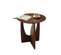 GWZHQIF Table D’extrémité Ronde Minimaliste De Forme Spéciale, Table D’Angle De Canapé Géométrique D’Art Moderne, Table Ronde De Décoration D’Angle De Salon(Color:Noyer)