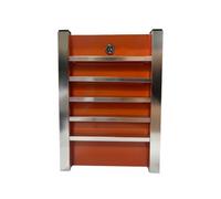 Gxdqxxd Tirelire Sécurisée Boîte à Économie Coffre Argent Caisse Métallique Robuste en Acier Inoxydable avec Porte Verrouillable et Deux Clés Adaptée au Domicile Bureau, Orange