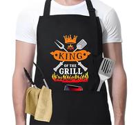 GXGM 1 Pièces Tablier de cuisine pour hommes et femmes, tablier de barbecue réglable pour hommes, tablier de masterchef drôle personnalisé, pour papa cuisinier chef mari, avec poches