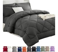 GXHNB Couette 2 en 1 Easy Sleep, with 2 Pillowcases (Gray,135 * 200cm) | Maschinenwaschbare Bettdecke,Kein Separater Bezug Nötig,Weiche, Atmungsaktive Mikrofaser mit Leichter Faserfüllung