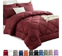 GXHNB Couette 2 en 1 Easy Sleep, with 2 Pillowcases (Red,200 * 200cm) | Maschinenwaschbare Bettdecke,Kein Separater Bezug Nötig,Weiche, Atmungsaktive Mikrofaser mit Leichter Faserfüllung