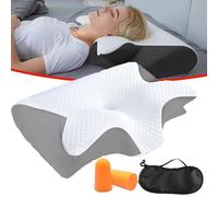 GXHNB Oreiller Ergonomique Cervical, 2 en 1 Oreiller OrthopéDique à MéMoire De Forme pour La Nuque, Suitable for Side Sleepers to Relax Shoulders and Neck (Gris)