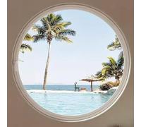 GXXINGIN Fenêtre Ronde encastrée pour abri de Jardin, hublot pivotant à 360° avec poignées, fenêtres en Verre trempé ventilées rotatives pour Salle de Bain et Cuisine, Blanc 3,75 cm/29,5 po