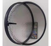 GXXINGIN Fenêtre Ronde encastrée pour abri de Jardin, hublot pivotant à 360° avec poignées, fenêtres en Verre trempé ventilées rotatives pour Salle de Bain et Cuisine, Noir 2,95 cm/37,3 po