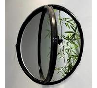 GXXINGIN Fenêtre Ronde encastrée pour abri de Jardin, hublot pivotant à 360° avec poignées, fenêtres en Verre trempé ventilées rotatives pour Salle de Bain et Cuisine, Noir 3,80 cm/31,3 po