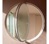 GXXINGIN Fenêtre Ronde encastrée pour abri de Jardin, hublot pivotant à 360° avec poignées, fenêtres en Verre trempé ventilées rotatives pour Salle de Bain et Cuisine, Blanc 2,70 cm/27,5 po