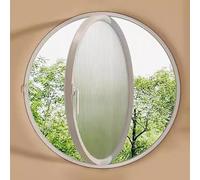 GXXINGIN Fenêtre Ronde encastrée pour abri de Jardin, hublot Rotatif à 360° avec poignées, fenêtres en Verre trempé ventilées rotatives pour Salle de Bain et Cuisine, Blanc 1,30 cm/11,8 po