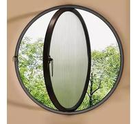 GXXINGIN Fenêtre Ronde encastrée pour abri de Jardin, hublot Rotatif à 360° avec poignées, fenêtres en Verre trempé ventilées rotatives pour Salle de Bain et Cuisine, Noir 1,60 cm/23,6 po