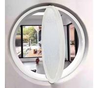 GXXINGIN Fenêtre Ronde rotative en Alliage d'aluminium, hublot Mural en Verre trempé avec poignée, fenêtre à battant décorative pour Cuisine et Maison, Blanc 2,55 cm/21,6 po
