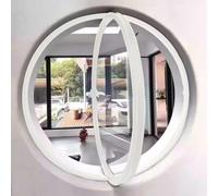 GXXINGIN Fenêtre Ronde rotative en Alliage d'aluminium, hublot Mural en Verre trempé avec poignée, fenêtre à battant décorative pour Cuisine et Maison, Blanc 3,55 cm/21,6 po