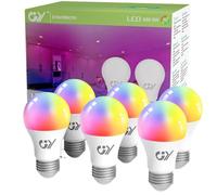 GY Lot de 6 Ampoules Connectée WiFi LED Compatible avec Alexa/Google Home,E27 9W 850LM Intelligente Dimmable A60 Ampoule Multicouleurs RGB+Blanc Chaud/Froid 2700K-6500K