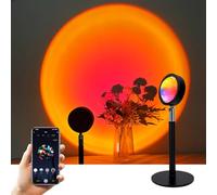 GY Mesh Sunset Lamp,Lamp Coucher de Soleil Intelligente avec Technologie Bluetooth Mesh,Sunset Lampe de Projection 360°,Changement de Couleur avec Synchronisation Musicale,Lampe Ambiance, APP Control