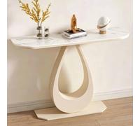 GY8PKVWKWQ Table Console Moderne, Table De Canapé Étroite, Assemblage Facile, Motif Marbre, Or, Blanc Cassé, for L'entrée du Salon Derrière Le Canapé(Off-White,70cm)