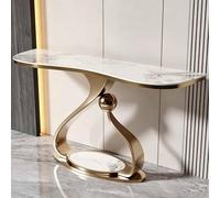 GY8PKVWKWQ Table Console, Table D'entrée en Granit, Assemblage Facile, Luxe, Faux Marbre, Noir, Or, for Salon, Couloir, Canapé, Foyer(White+Gold,120cm)