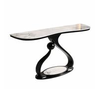 GY8PKVWKWQ Table De Canapé en Faux Marbre, Table Console D'entrée, Étroite, Stable, Résistance Aux Chocs, Pierre Frittée, 80-150 Cm, Couloir, Petit Espace De Bureau(Black,120cm)
