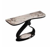 GY8PKVWKWQ Table De Canapé en Faux Marbre, Table Console D'entrée, Étroite, Stable, Résistance Aux Chocs, Pierre Frittée, 80-150 Cm, Couloir, Petit Espace De Bureau(White+Black,140cm)