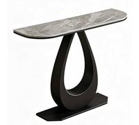 GY8PKVWKWQ Table D'entrée en Verre, Petit Bureau D'entrée, Noir, Faux Marbre, Meubles D'entrée, 80 Cm, 100 Cm, 70 Cm, for Couloir, Grande Table D'appoint Derrière(Gray+Black,90cm)