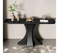 GY8PKVWKWQ Table D'entrée Moderne, Table De Canapé, Étagère De Rangement, Forte Capacité De Charge, avec Courbure Et Assemblage Facile, Table De Foyer for Entrée(Black,100cm)