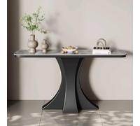 GY8PKVWKWQ Table D'entrée Moderne, Table De Canapé, Étagère De Rangement, Forte Capacité De Charge, avec Courbure Et Assemblage Facile, Table De Foyer for Entrée(Black+Gray,100cm)