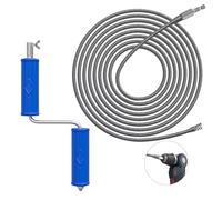 GYHMTOO Furet Deboucheur Canalisation 10 m, diamètre 6 mm, spirale de nettoyage de canalisations, spirale de nettoyage avec adaptateurs électriques et manuels, tige de nettoyage de tuyaux en spirale
