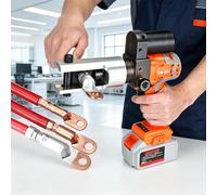 GYKOZY Kit de sertissage hydraulique, Pince à sertir hydraulique électrique, avec 11 Paires de Matrices et 2 Batteries Rechargeables, Rotation à 360°, Plage de sertissage 16-300 mm²
