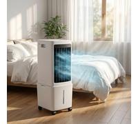 GYLRFA Rafraîchisseur d'air à évaporation, Grand réservoir d'eau 40L Ventilateur rafraîchissant Portable avec 2 Blocs réfrigérants, 3 Vitesses de Ventilation, Utilisation intérieure et extérieure