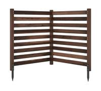 GYMAX 2 Panneaux Clôture de Jardin Modulable, Palissades en Bois, 98 x 107 CM, Barriere Jardin à Lattes Modulable en Bois de Sapin, pour Balcon, Terrasse et Parterre de Fleur Bordure (Marron)