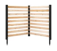 GYMAX 2 Panneaux Clôture de Jardin Modulable, Palissades en Bois, 98 x 107 CM, Barriere Jardin à Lattes Modulable en Bois de Sapin, pour Balcon, Terrasse et Parterre de Fleur Bordure (Naturel)