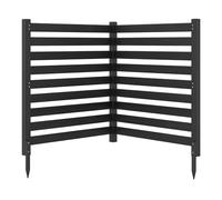 GYMAX 2 Panneaux Clôture de Jardin Modulable, Palissades en Bois, 98 x 107 CM, Barriere Jardin à Lattes Modulable en Bois de Sapin, pour Balcon, Terrasse et Parterre de Fleur Bordure (Noir)