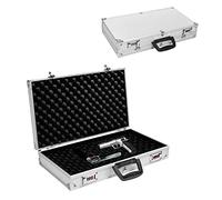 GYMAX Mallette Robuste en Aluminium, Valise à Outils 47×25×8,5 CM, avec Serrure à Combinaison, Étui pour Arme et Objets de Valeur