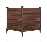 GYMAX Panneau de Clôtur 2 Panneaux, 119 x 119 cm, Clôture Cache-Poubelle en Bois avec 3 Piquets, Brise Vue Extérieur pour Climatiseur, Poubelle, Équipement Piscine, Finition Personnalisable (Noir)