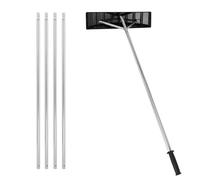 GYMAX Râteau à Neige sur Toit ou Voiture, Pelle à Neige Réglable 148-608CM, Léger en Aluminium 2KG, Grande Lame, Poignée Antidérapante, Outil de Déneigement et de Balayage