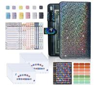 Gypsophila Classeur budgétaire à feuilles mobiles A6 - Organiseur portable | Gypsophila Classeur budgétaire A6 à feuilles mobiles, carnet de notes en polyuréthane étoilé avec enveloppes à fermeture