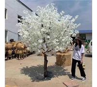 GYQSSD Grands Arbres De Fleurs De Cerisier Artificiels Blancs, Plante Artificielle De Décoration De Maison De Mariage d'arbre Réaliste, Arbre De Fleur De Cerisier Simulé De Fleur De Soie,Round-1.5x1m