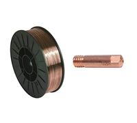 GYS - Bobine de Fil Acier Ø 0.6 G3Si1/ER70S-6-5kg - 200mm - CONSOMMABLE Soudure MIG/MAG & GYS-041905-TUBES Tubes Contact Ø0.6/M6-LOT DE 10-pour Torches 150/250/300A MIG/MAG, 0 W, 0 V