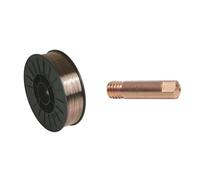 GYS -Bobine de Fil Acier Ø 0, 8 G3Si1/ ER70S-6- Bobine S200/ 5 kg & GYS-041912-10 Tubes Contact Ø 0.8/M6-LOT DE 10-pour Torche 150A-MIG/MAG, 0 W, 0 V