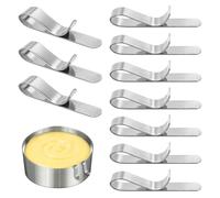 GYSRXS 10 Pièces Cercle à Gâteau Clips Acier Inoxydable Mousse Gâteau Clips Pince Support Moule Accessoire Patisserie Utilisé pour la Cercle a Patisserie Reglable(Rgenté)