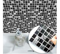 GZ* 10 pcs- lot 3D Auto-Adhésif Carrelage Sticker Mural Carré Sol Décor Decal Géométrie Motif Mural pour salle de bain - salon -
