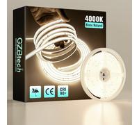 GZBtech Ruban Led COB Exterieur Etanche 5m, 220-230V CRI90+ 4000K Blanc Neutre Flexible Silicone Bande, 320LEDs/m IP67 Bandeau Lumineuse Découpable pour Interieur Cuisine Terrasse Jardin, CE Listed