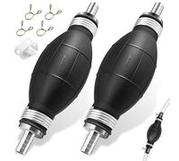 GZcaiyun Lot de 2 pompes à main de 8 mm, pompe à essence, pompe de transvasement, pompe manuelle à essence pour diesel, essence, huile, eau, avec colliers de serrage en plastique, 4 pinces