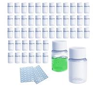 GZcaiyun Petit Flacon Plastique, 20 ml Petite Flacon avec Couvercle, 50 Pcs | Petit Flacon Vide pour Cosmétiques, Camping, Voyage, Shampoing, Lotion, avec 2 Autocollants