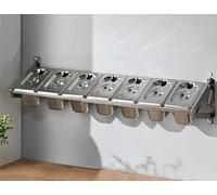 GZGLZDQ Boîte à épices fixation murale, Boîte épices cuisine gain de place/avec couv.&cuillère, Bocaux épices inox, Bac gastro amovible pour restauration, bacs GN & pizza(7 Grids)
