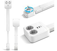 GZhaizhuan Multiprise Extensible, Prise Extensible Derrière Meuble 50-72 cm | Rallonge Prise Extensible Rotative à 360° avec 2 prises CA, 2 USB et Type C pour Prises Difficiles D'accès