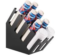 GZKDKZB Organisateur de café, Porte-couvercles en Acier Inoxydable, Porte-Tasses et couvercles en Acrylique à 8 Compartiments, Noir/Blanc, 21 x 32,5 x 26 cm (Noir)