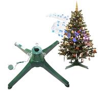 GZKDKZB Support d'arbre de Noël électrique, Base tournante électrique, avec Lanterne de cerf et Musique et télécommande, pour jusqu'à 7,8ft Tree Stand pour Les décorations de Noël, Maison, Bureau
