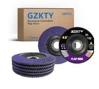 GZKTY 20 pièces Disque a Lamelles 115mm, Disque de Poncage pour Meuleuse d'Angle, Grain 40/60/80/120, Compatible avec Métal/Inoxydable/Bois, Accessoire de Meuleuse d'angle
