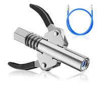 GZLCEU 1 embout buccal de pistolet à graisse, double poignée, avec 1 pistolet à graisse de 100 cm, raccord de tuyau pour pistolet à graisse pneumatique, manuel, électrique