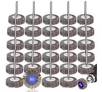 GZLFH Meules à Polir, 32mm Disques Abrasifs à Lamelles Grain 80 30 Pcs | Oxyde D'aluminium Embout Ponceuse Pour Outils Rotatifs, Dérouillage, ébavurage, Meulage, Polissage