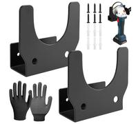 GZLFH Support Meuleuse, 115-125mm Porte Outils Mural 2 Pcs | Avec 2 paires de gants, support mural pour meuleuse d'angle Bosch Makita Einhell Flex